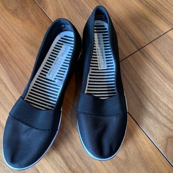 Shoe, new, sz 39, canvas deck shoe, walking, sneaker, slide on, wedge heel, - Picture 1 of 16